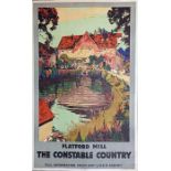 1930s/40s London & North-Eastern Railway (LNER) double-royal POSTER 'Flatford Mill - the Constable