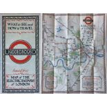 1928 London Underground MAP of the Electric Railways of London "What to see and how to travel".