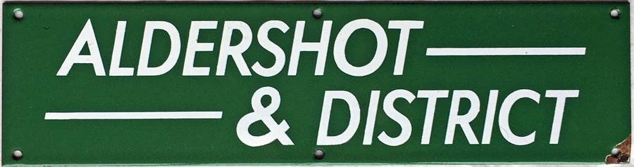 1960s/early 1970s Aldershot & District timetable board enamel HEADER PLATE. Uses the later style - Image 2 of 2