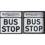 1950s/60s Aldershot & District enamel BUS STOP FLAG. A fully-flanged, double-sided sign measuring