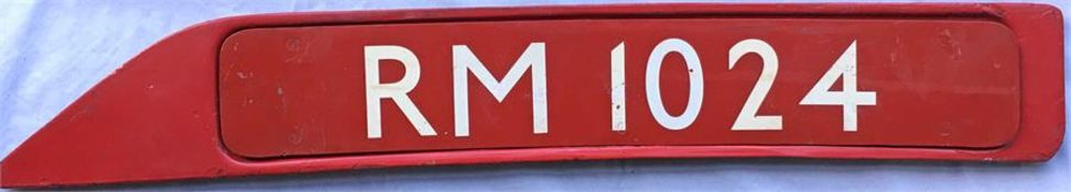 London Transport Routemaster BONNET FLEETNUMBER PLATE ex RM 1024. The original RM 1024 entered