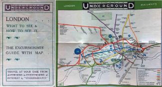 1909 London Underground POCKET MAP 'What to See and How to See it, The Excursionists' Guide with