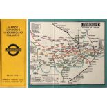 c1928/9 London Underground linen-card POCKET MAP from the Stingemore-designed series of 1925-32.