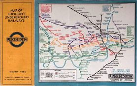 1932 London Underground linen-card POCKET MAP from the Stingemore-designed series of 1925-32. This