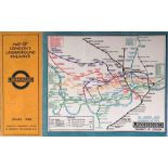 1932 London Underground linen-card POCKET MAP from the Stingemore-designed series of 1925-32. This