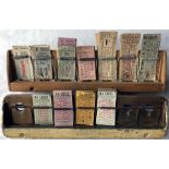 Pair of wooden PUNCH TICKET RACKS, one is London Transport (marked 'Excursion 3' underneath), the