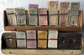 Pair of wooden PUNCH TICKET RACKS, one is London Transport (marked 'Excursion 3' underneath), the