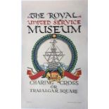 1922 London Underground double-royal POSTER 'Royal United Service Museum - Charing Cross or