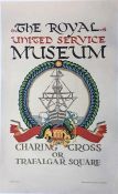 1922 London Underground double-royal POSTER 'Royal United Service Museum - Charing Cross or