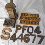 Edmondson TICKET DATING MACHINE (poor condition, for restoration) with a wooden box of type plus a