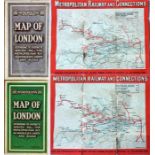 Pair of Metropolitan Railway POCKET MAPS of London (the Met's version of the Underground map)