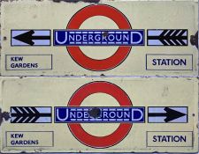 Late 1920s/early 1930s London Underground ENAMEL SIGN to Kew Gardens Station featuring a bullseye