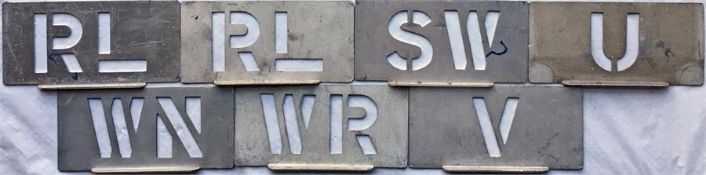 Selection of London Transport bus garage/trolleybus depôt ALLOCATION STENCIL PLATES for RL (Rye