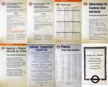 Selection of London Underground quad-royal POSTERS for the Ongar branch including closure notices,