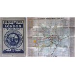 c1910 Evening News LONDON TUBE MAP & GUIDE. Produced by George Philip & Sons and features a unique