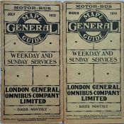 Pair of London General Omnibus Company (LGOC) POCKET MAPS & GUIDES comprising the issues dated