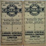 Pair of London General Omnibus Company (LGOC) POCKET MAPS & GUIDES comprising the issues dated