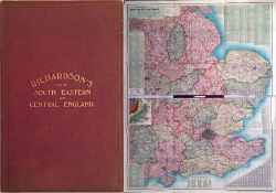 c1912 Richardson's MAP of South Eastern and Central England. A high-quality, superbly-detailed,