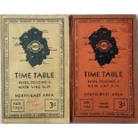 Pair of London Transport 1930s TIMETABLE BOOKLETS of Buses, Coaches & Main Line Rlys comprising