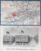 c1908 postcard-size CARD MAP of the London Underground produced by G W Bacon & Co Ltd for the