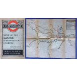 1919 London Underground MAP OF THE ELECTRIC RAILWAYS OF LONDON 'What to See & How to See it' with