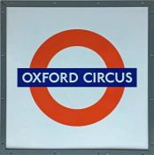 London Underground enamel PLATFORM ROUNDEL SIGN from Oxford Circus station. Measures 25" (64cm)