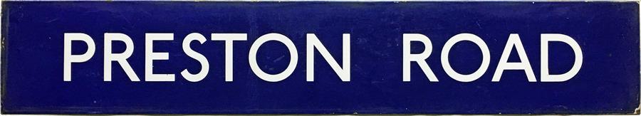 London Underground enamel STATION SIGN from Preston Road on the Metropolitan Line. This is the