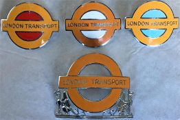 Selection of 1970s London Underground enamel-on-chrome CAP BADGES comprising Station Foreman, with