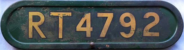 London Transport/London Country RT-bus BONNET FLEETNUMBER PLATE from Country Area RT 4792. The first