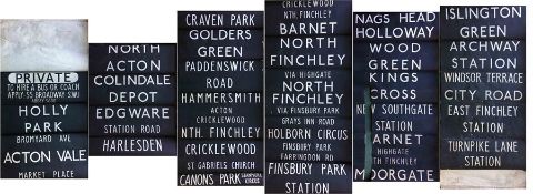 London Transport trolleybus DESTINATION BLIND (front & rear boxes) from Finchley depôt dated October