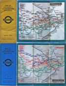 Pair of 'Stingemore' London Underground linen-card POCKET MAPS comprising the 1928/29 edition with a