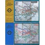 Pair of 'Stingemore' London Underground linen-card POCKET MAPS comprising the 1928/29 edition with a