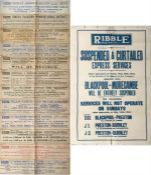 WW2 (1942) Ribble Motor Services Ltd double-crown POSTER regarding suspended & curtailed express