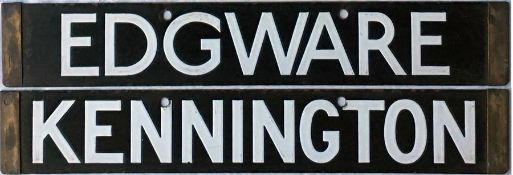 London Underground 1938-Tube Stock enamel CAB DESTINATION PLATE for Edgware / Kennington on the