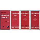 Selection of 1938-39 London Underground diagrammatic card POCKET MAPS by Schleger comprising