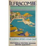 1948 Southern Railway (British Railways) double-royal POSTER 'Ilfracombe' by Walter E Spradbery (