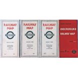Selection of 1937-38 London Underground diagrammatic card POCKET MAPS comprising issues No 1,
