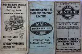 Small selection of London General Omnibus Company (LGOC) POCKET MAPS & GUIDES comprising the
