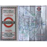 1928 London Underground MAP of the Electric Railways of London "What to see and how to travel".