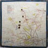 Metropolitan Electric Tramways ENAMEL SYSTEM MAP. Dating from the 1920s and measuring 29" (73cm)