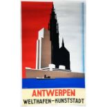 c1935 TRAVEL POSTER 'Antwerpen, Welthafen - Kunststadt' (Antwerp, World Port and City of Art) by