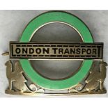 London Transport Country Area INSPECTOR'S CAP BADGE in solid sterling siver with enamel inlays and