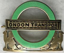 London Transport Country Area INSPECTOR'S CAP BADGE in solid sterling siver with enamel inlays and