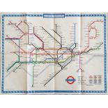 1962 London Underground POSTER MAP designed by Harold F Hutchinson in the short-lived style that did