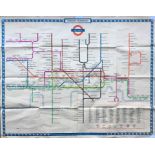 1954 London Underground quad-royal POSTER MAP designed by H C Beck. Shows the network in its settled