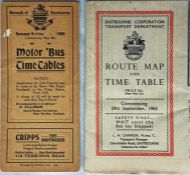 1909 Borough of Eastbourne TIMETABLE BOOKLET "Motor 'Bus Time Tables" for Summer Service 1909 plus a