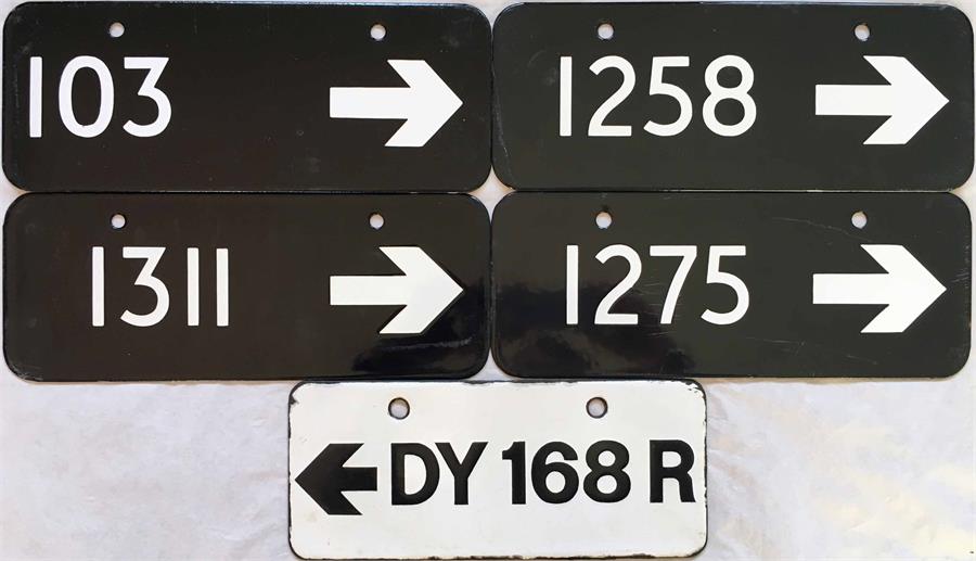 Selection of London Underground enamel GROUND SIGNAL IDENTIFICATION PLATES. Measure approx 12" x