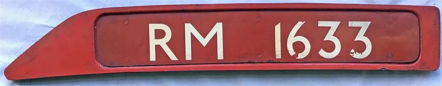 London Transport Routemaster BONNET FLEETNUMBER PLATE ex RM 1633. The original RM 1633 entered