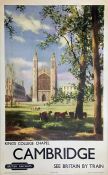 1950s double-royal British Railways POSTER 'King's College Chapel, Cambridge' by Shepherd from BR'