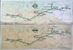 Pair of London Transport Metropolitan Line CARRIAGE MAPS dated December 1945 (thick card) and